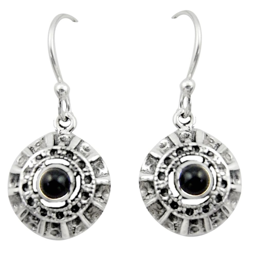 1.91cts natural black onyx 925 sterling silver dangle earrings jewelry d46813