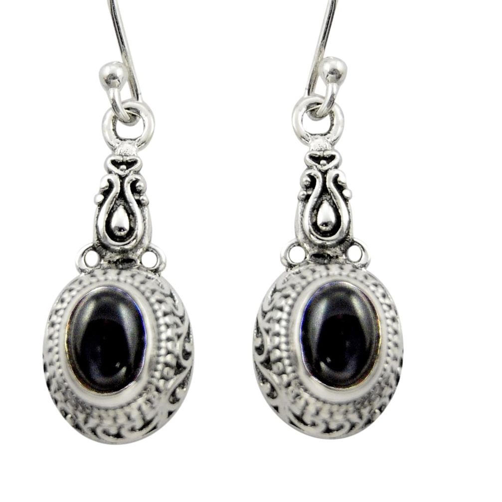 2.85cts natural black onyx 925 sterling silver dangle earrings jewelry d46942