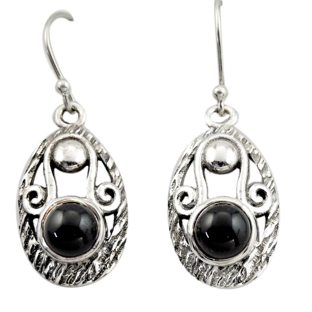 4.21cts natural black onyx 925 sterling silver dangle earrings jewelry d46985