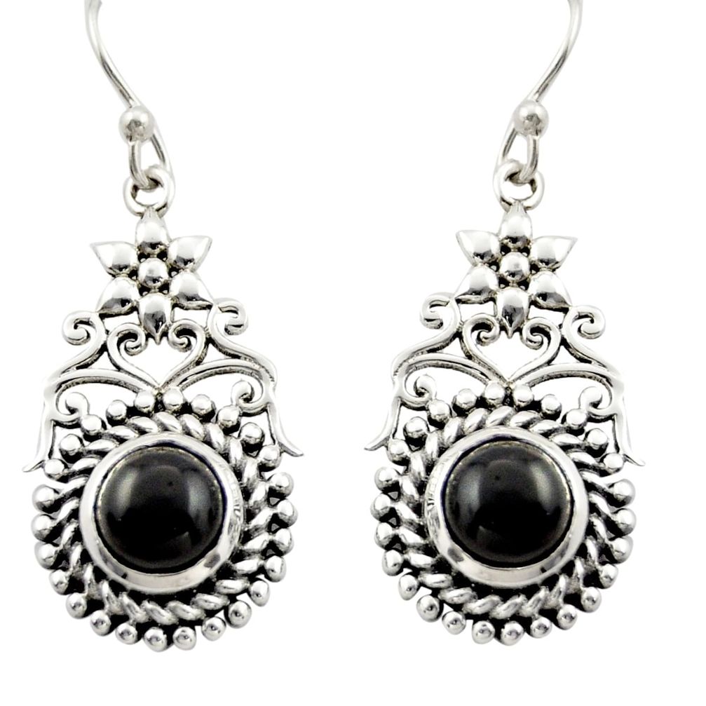 2.50cts natural black onyx 925 sterling silver dangle earrings jewelry d47001