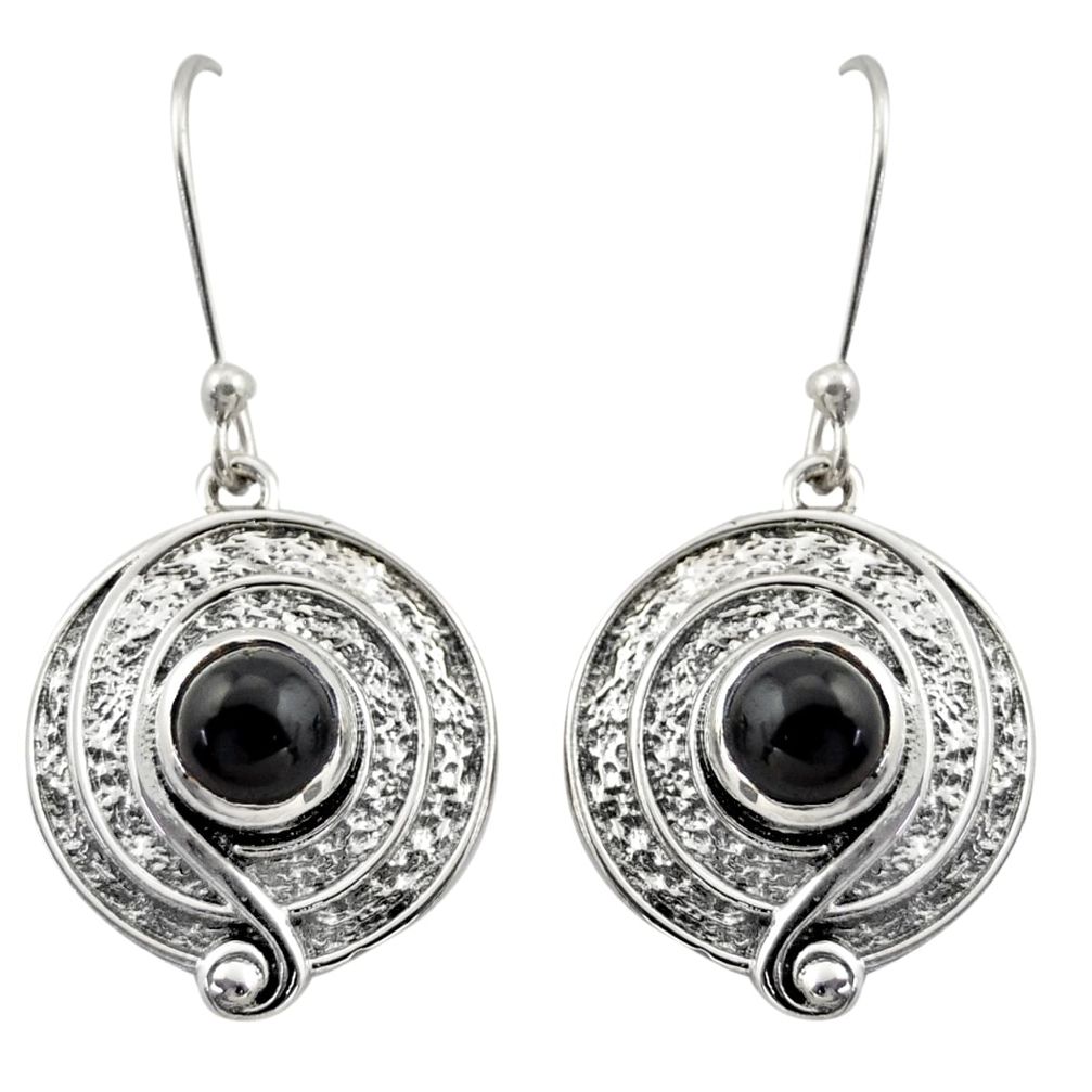 2.19cts natural black onyx 925 sterling silver dangle earrings jewelry d47022