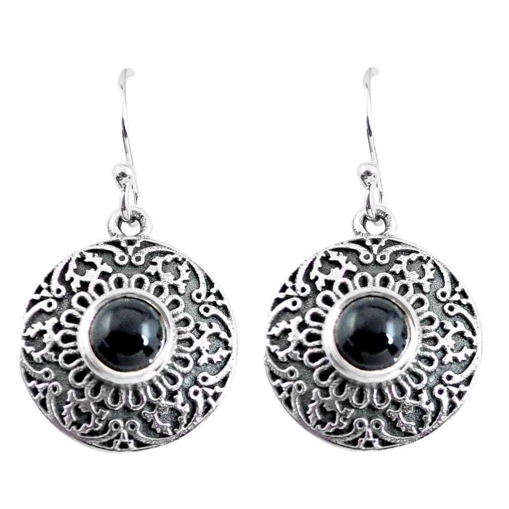 2.46cts natural black onyx 925 sterling silver dangle earrings jewelry p63966