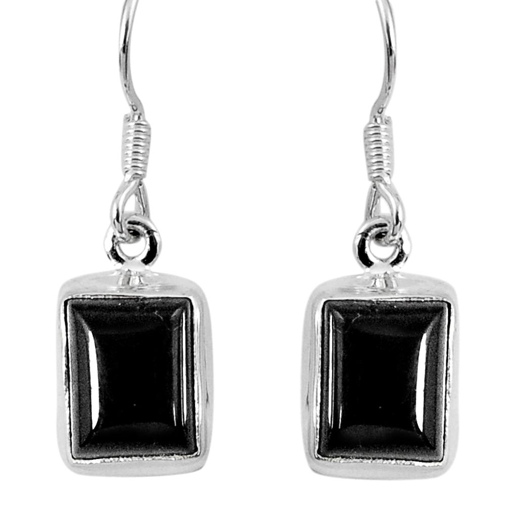 6.19cts natural black onyx 925 sterling silver dangle earrings jewelry r60689
