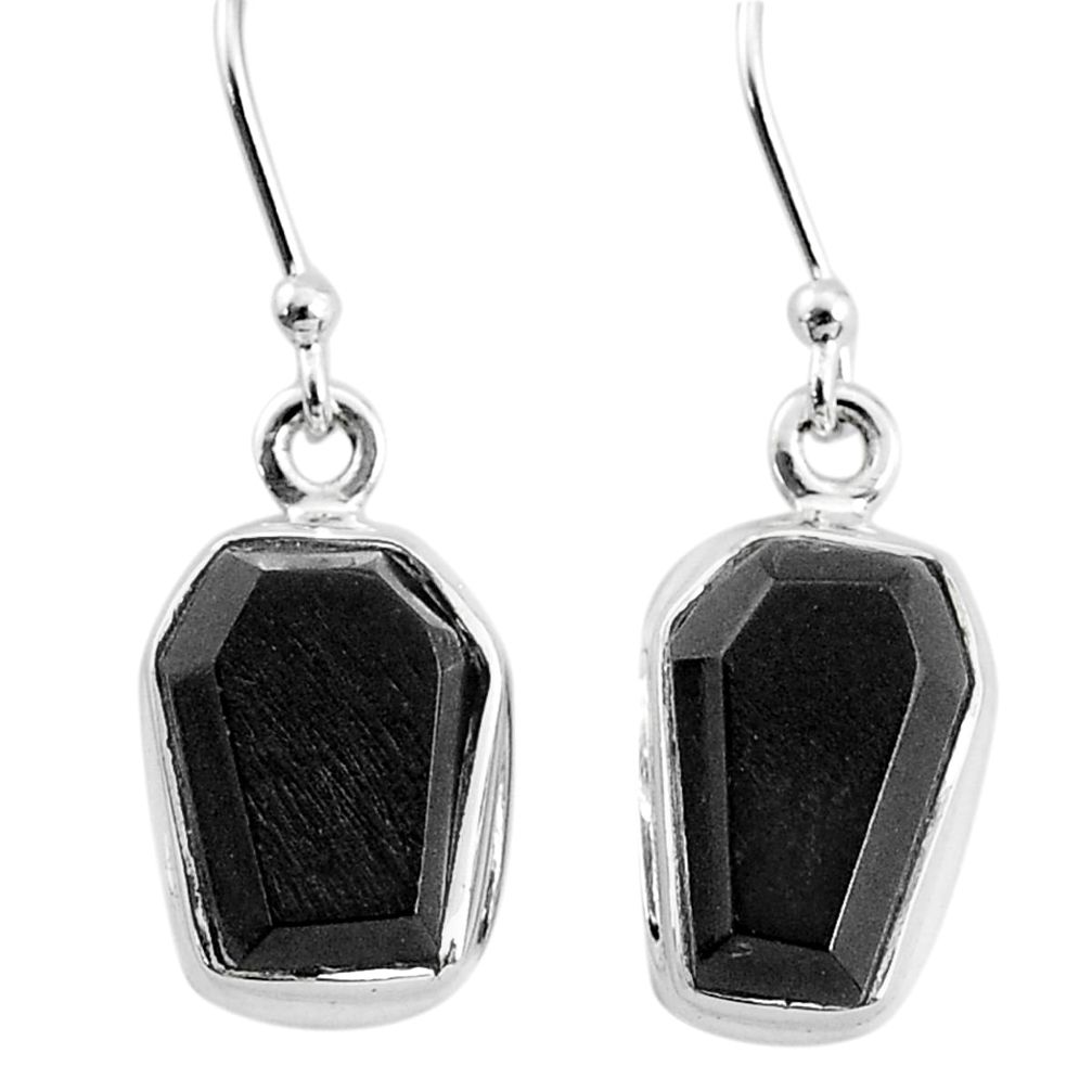 9.34cts natural black onyx 925 sterling silver dangle earrings jewelry t3676