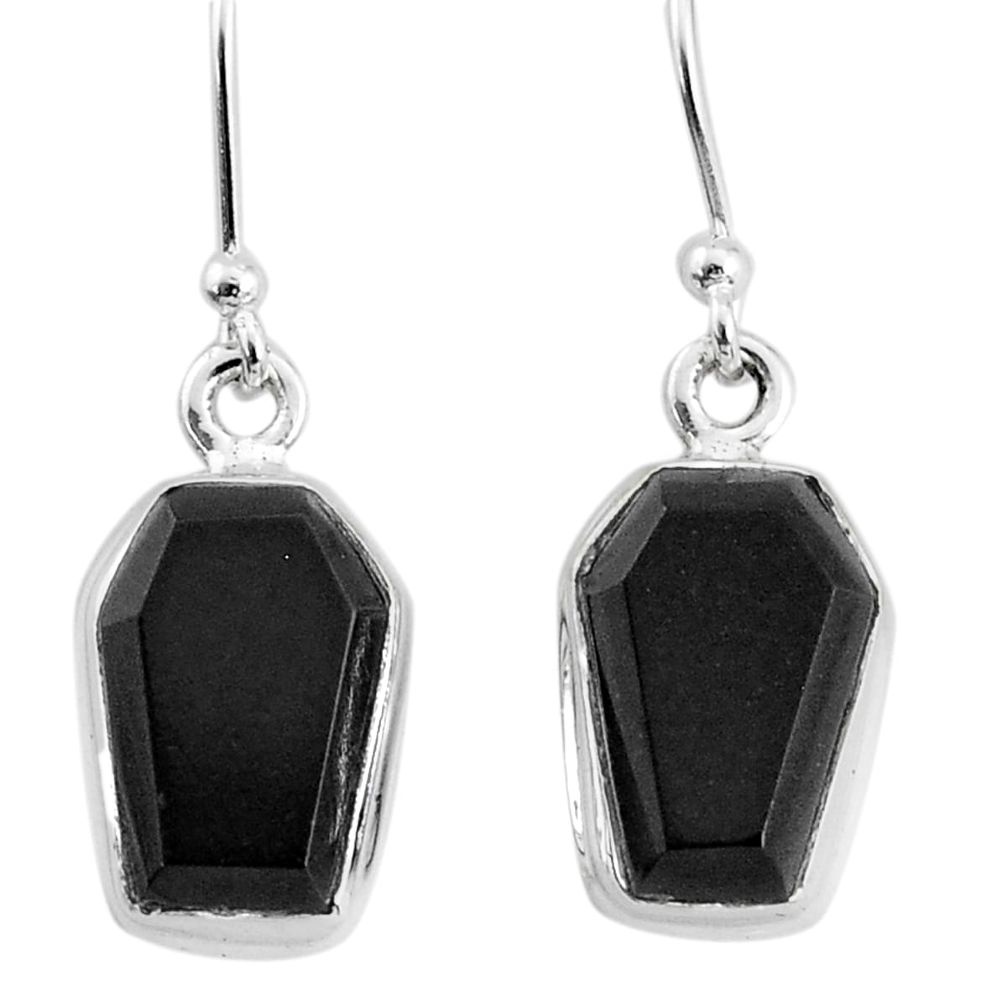 9.29cts natural black onyx 925 sterling silver dangle earrings jewelry t3677