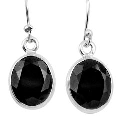 9.70cts natural black spinel 925 sterling silver dangle earrings u18248