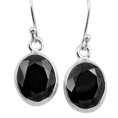 9.10cts natural black spinel 925 sterling silver dangle earrings u18258