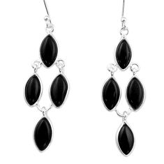 11.23cts natural black onyx 925 sterling silver dangle earrings jewelry u6043