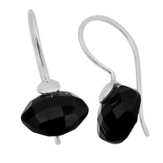 6.89cts natural black onyx 925 sterling silver dangle earrings jewelry y85837