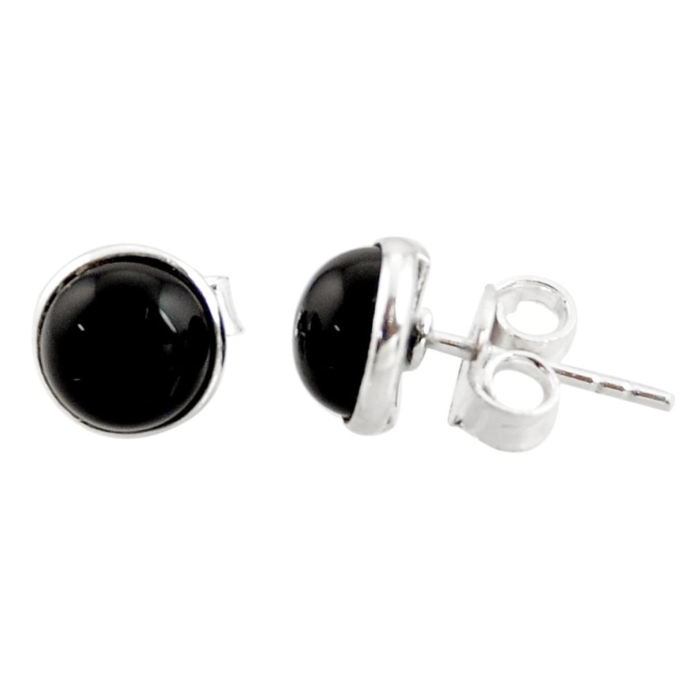 4.22cts natural black onyx 925 sterling silver stud earrings jewelry r27322