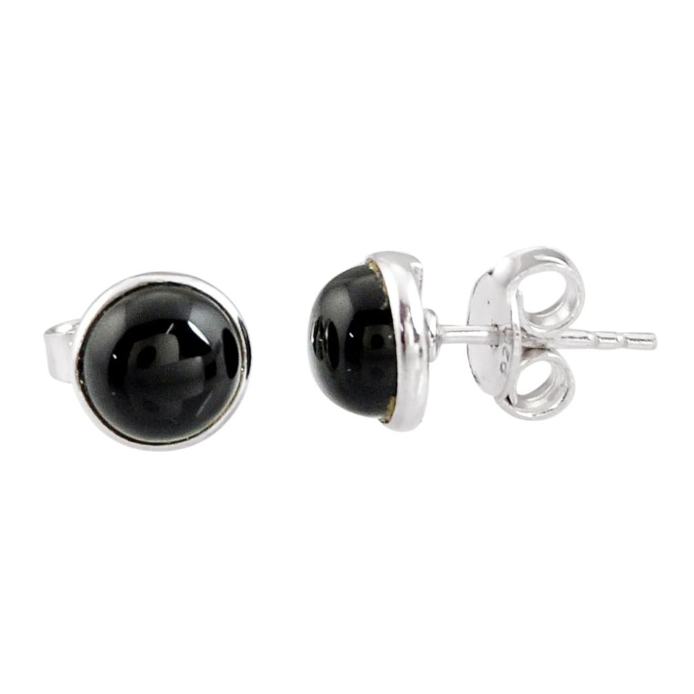 5.07cts natural black onyx 925 sterling silver stud earrings jewelry r27349