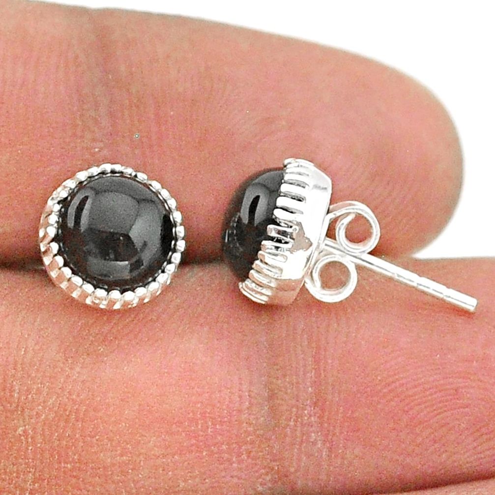 5.08cts natural black onyx 925 sterling silver stud earrings jewelry t43768