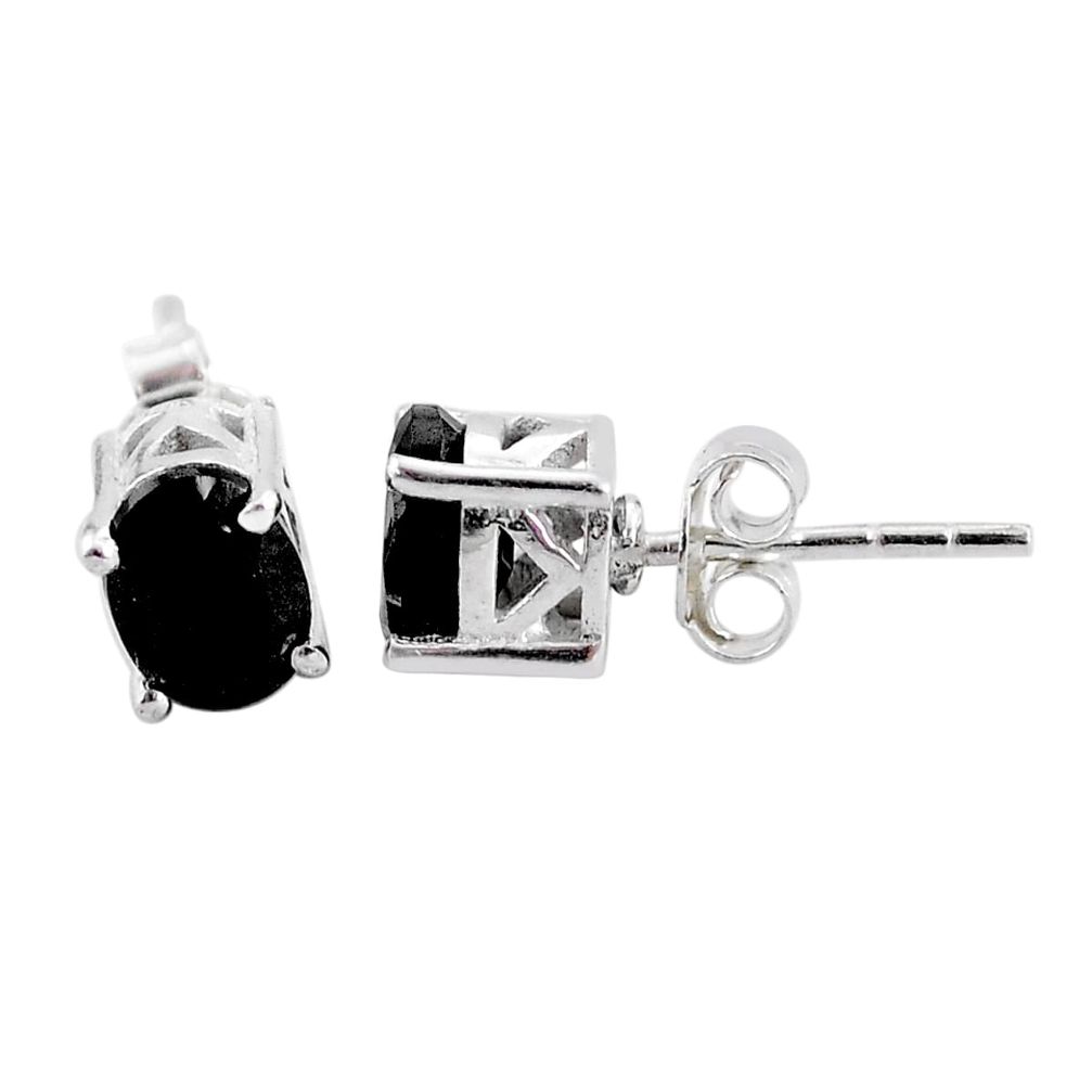 2.54cts natural black onyx 925 sterling silver stud earrings jewelry t4892