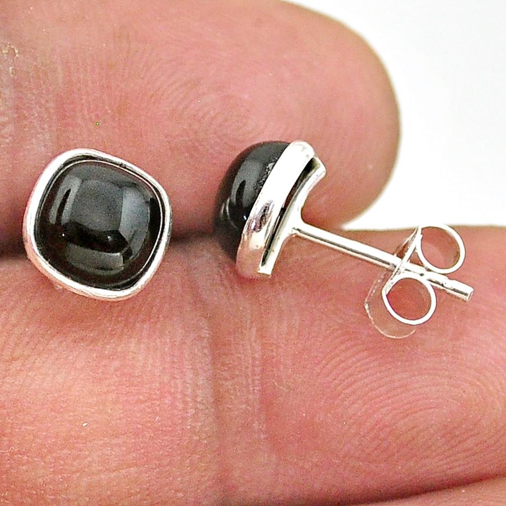 3.40cts natural black onyx 925 sterling silver stud earrings jewelry t70535