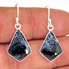 8.57cts natural black pietersite (african) 925 silver dangle earrings y77226
