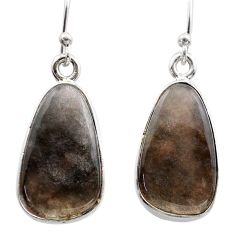 10.25cts natural black vivianite 925 sterling silver dangle earrings t60922