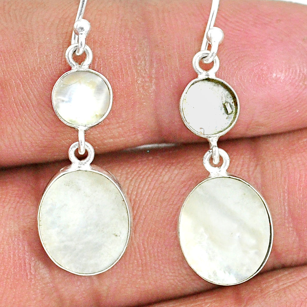 7.42cts natural blister pearl 925 sterling silver dangle earrings jewelry r88321