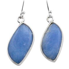 13.15cts natural blue angelite 925 sterling silver dangle earrings t60842