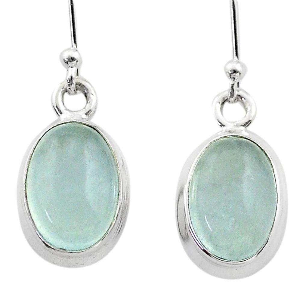 8.93cts natural blue aquamarine 925 sterling silver dangle earrings t70743