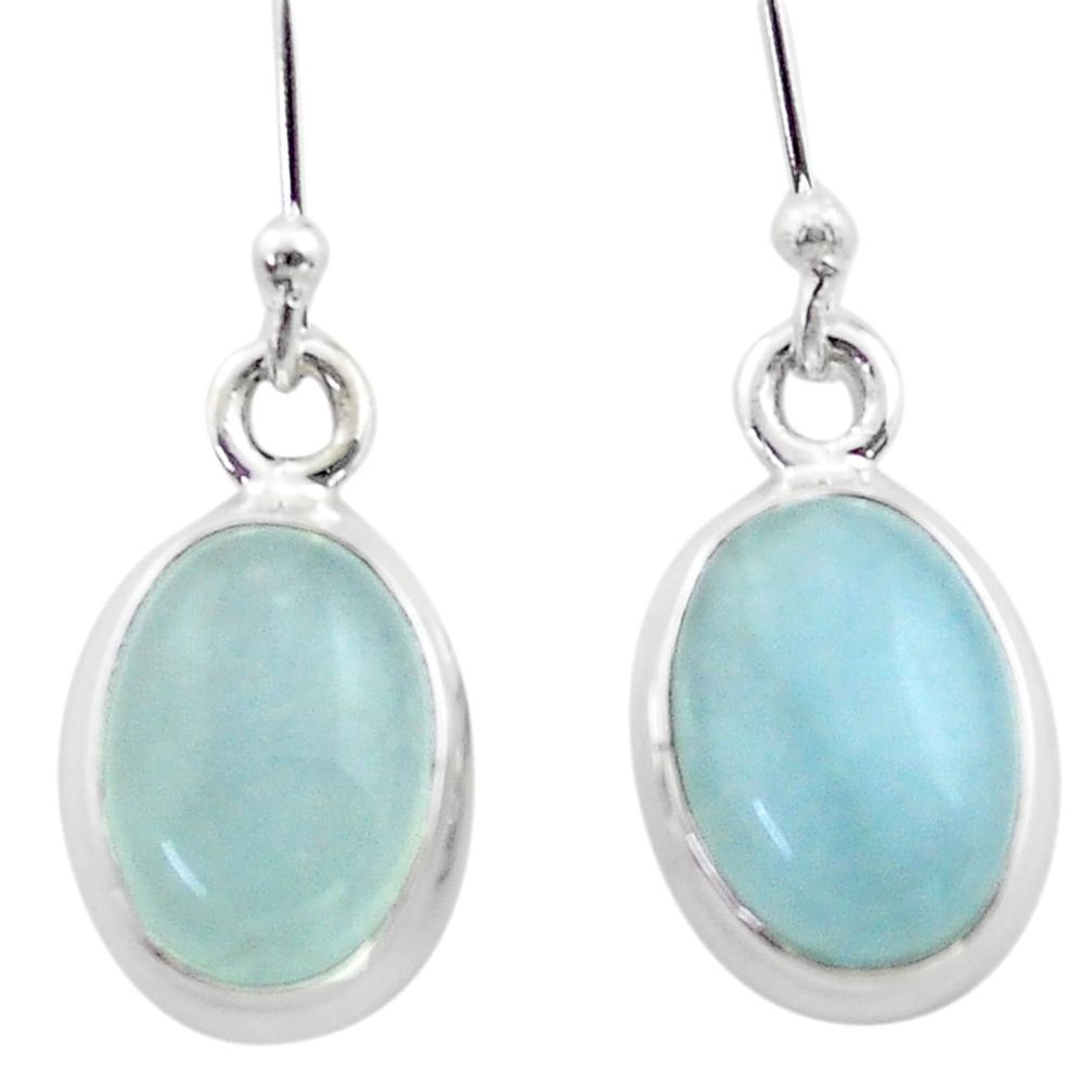 8.54cts natural blue aquamarine 925 sterling silver dangle earrings t70757
