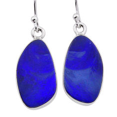 7.77cts natural blue doublet opal australian 925 silver dangle earrings n32346