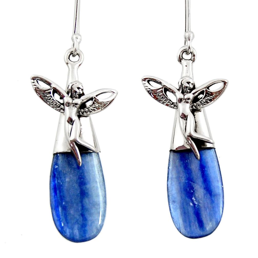  blue kyanite 925 silver angel wings fairy earrings d45773