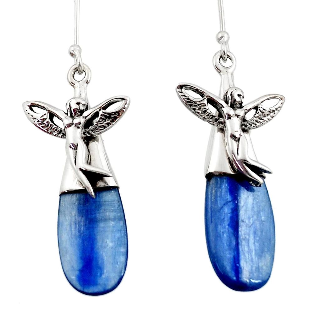  blue kyanite 925 silver angel wings fairy earrings d45774