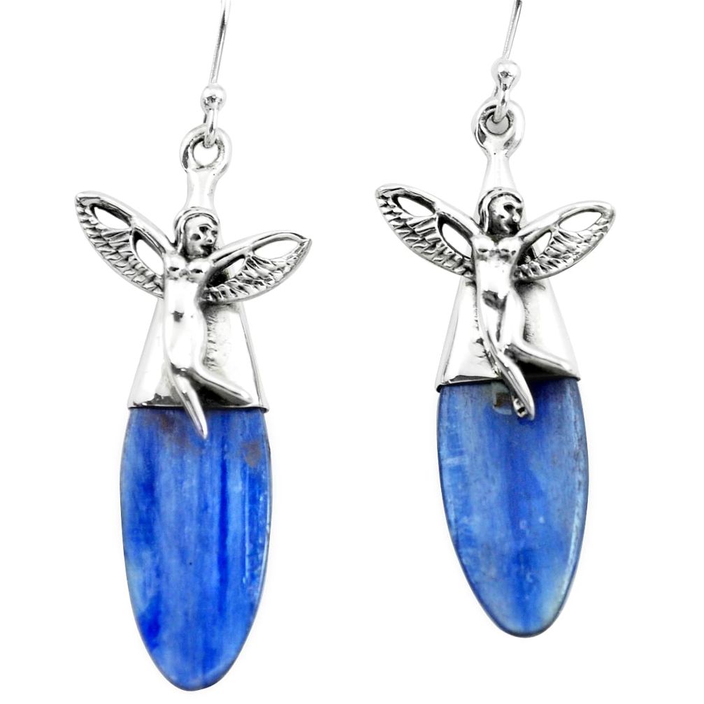  blue kyanite 925 silver angel wings fairy earrings p66409