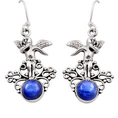 6.24cts natural blue kyanite 925 sterling silver angel earrings jewelry n27976