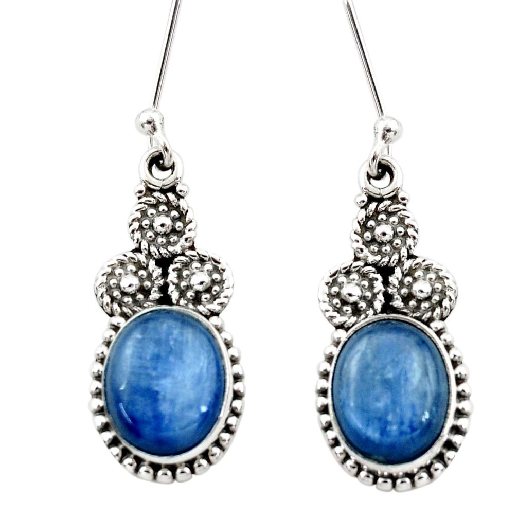 7.88cts natural blue kyanite 925 sterling silver dangle earrings jewelry d40629