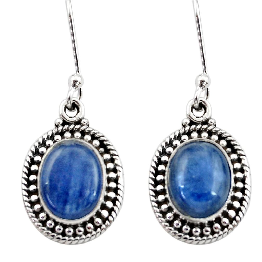 7.54cts natural blue kyanite 925 sterling silver dangle earrings jewelry d40630