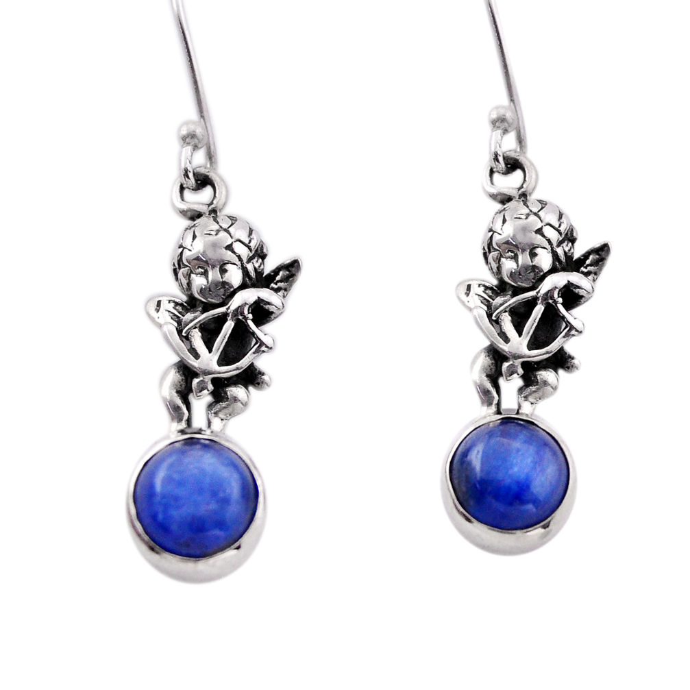 5.51cts natural blue kyanite 925 sterling silver dangle earrings jewelry n51067