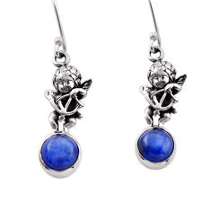 5.51cts natural blue kyanite 925 sterling silver dangle earrings jewelry n51067