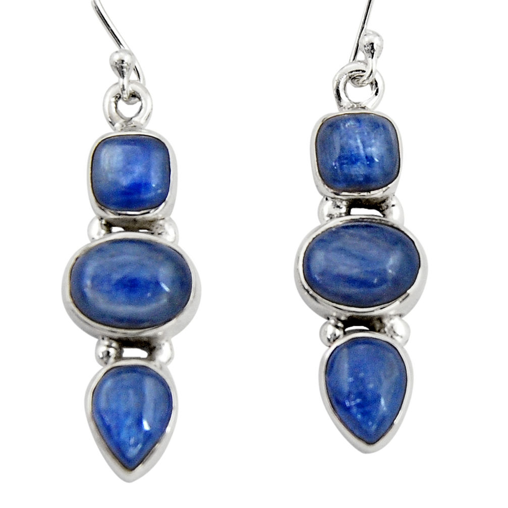 10.54cts natural blue kyanite 925 sterling silver dangle earrings jewelry r19851