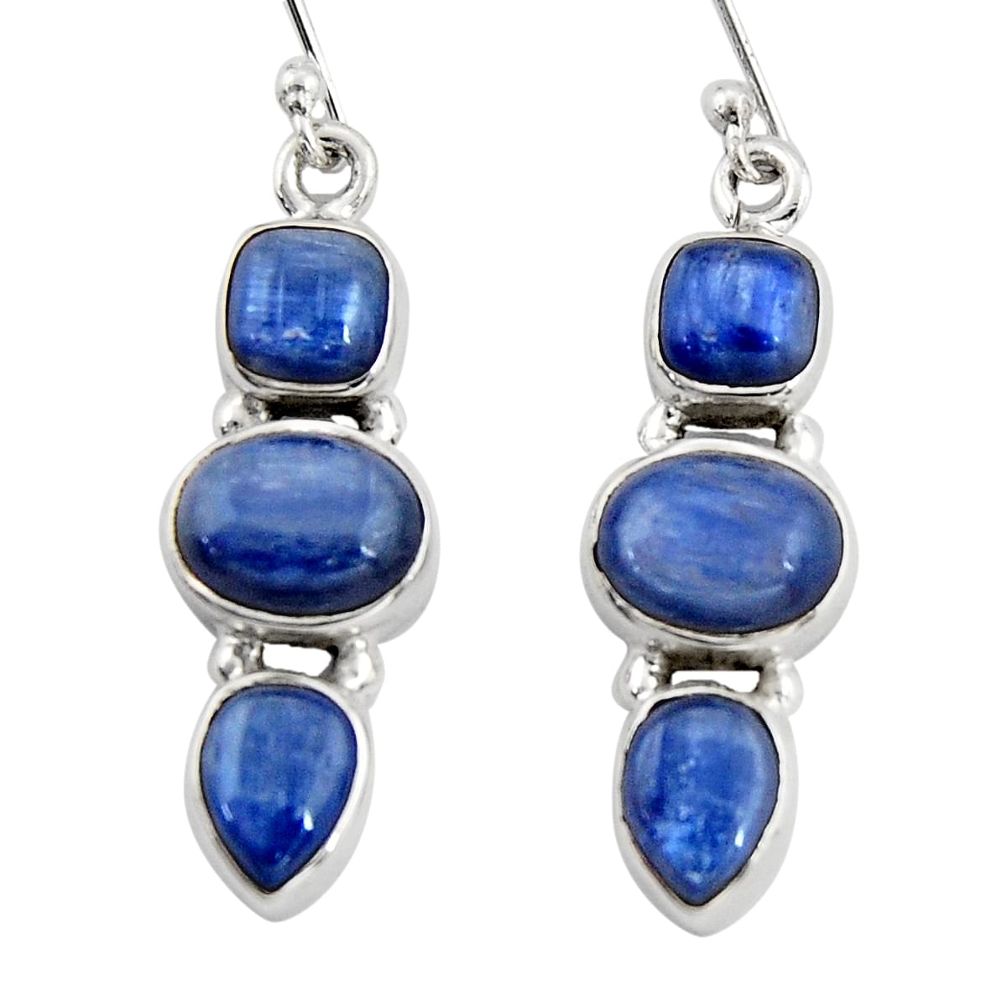 10.33cts natural blue kyanite 925 sterling silver dangle earrings jewelry r19853