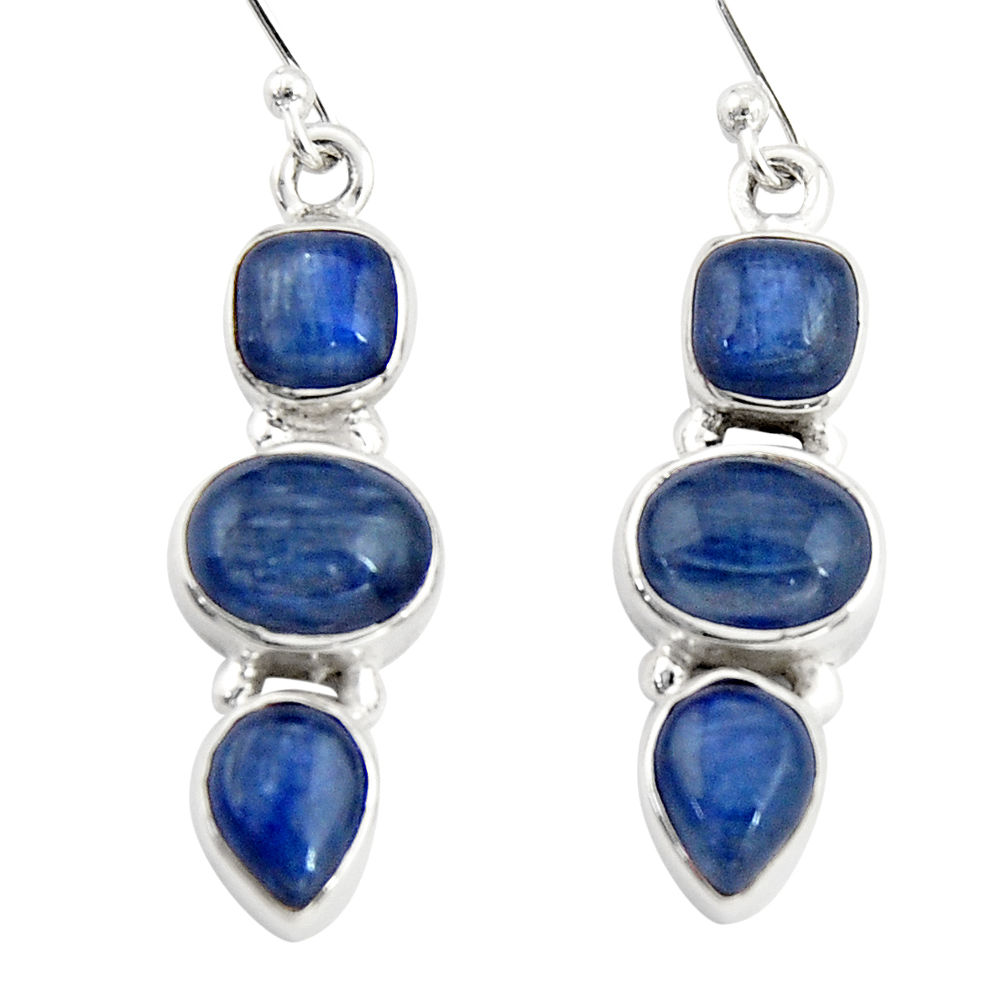 10.53cts natural blue kyanite 925 sterling silver dangle earrings jewelry r19854