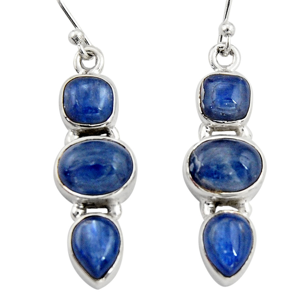 10.54cts natural blue kyanite 925 sterling silver dangle earrings jewelry r19856