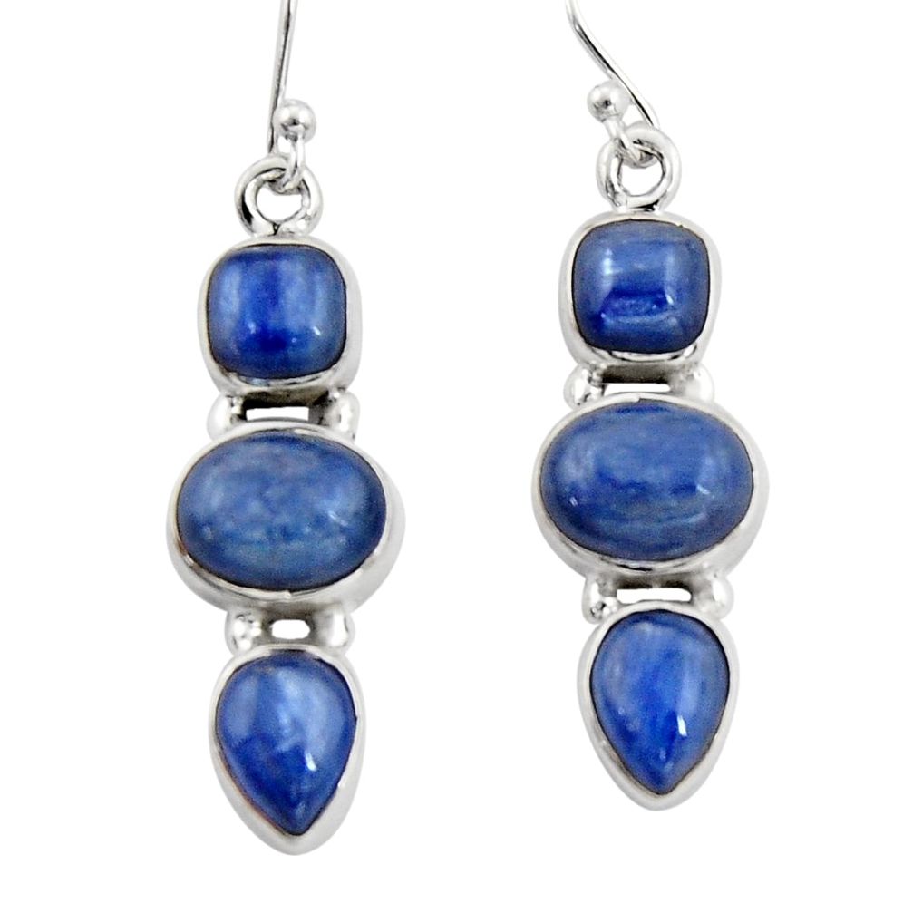 10.54cts natural blue kyanite 925 sterling silver dangle earrings jewelry r19857