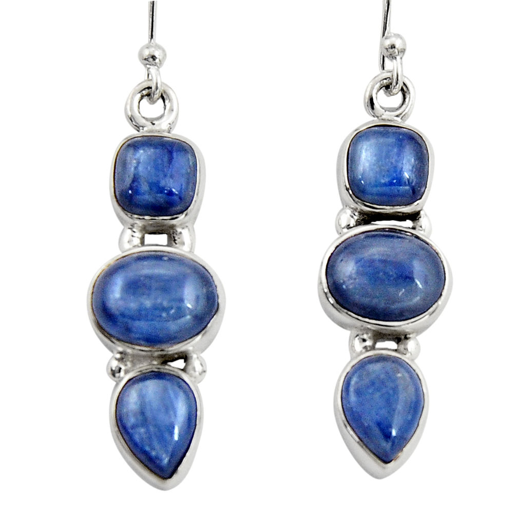 10.53cts natural blue kyanite 925 sterling silver dangle earrings jewelry r19858