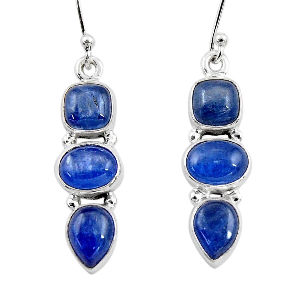 11.34cts natural blue kyanite 925 sterling silver dangle earrings jewelry r47225