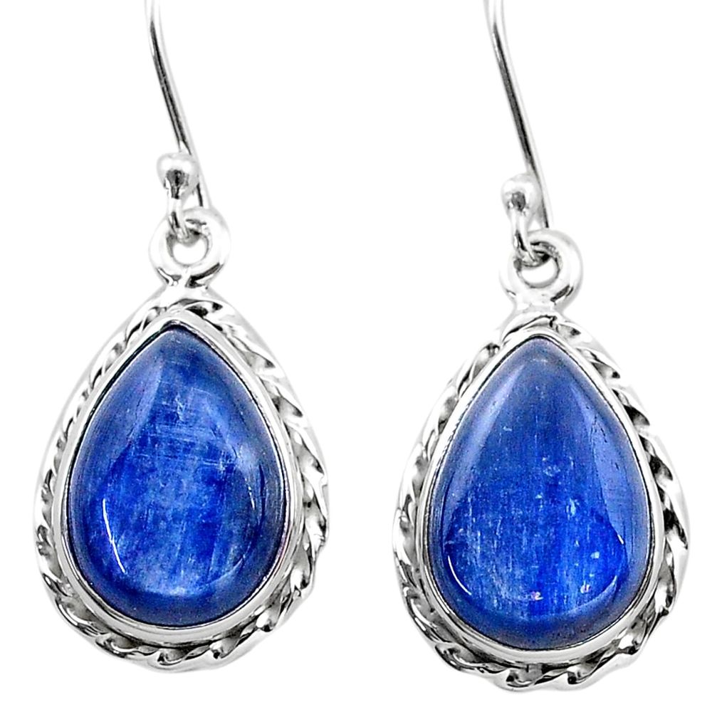 11.59cts natural blue kyanite 925 sterling silver dangle earrings jewelry t13923