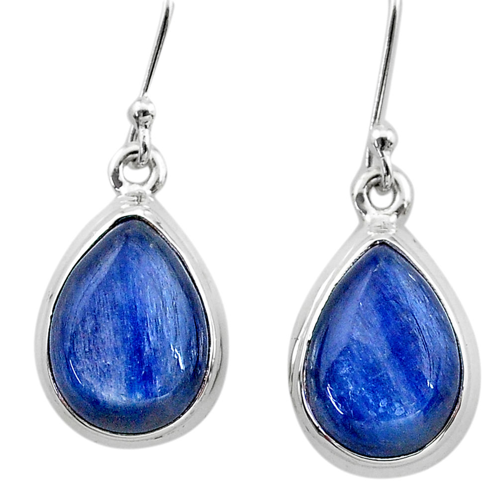 12.08cts natural blue kyanite 925 sterling silver dangle earrings jewelry t13925