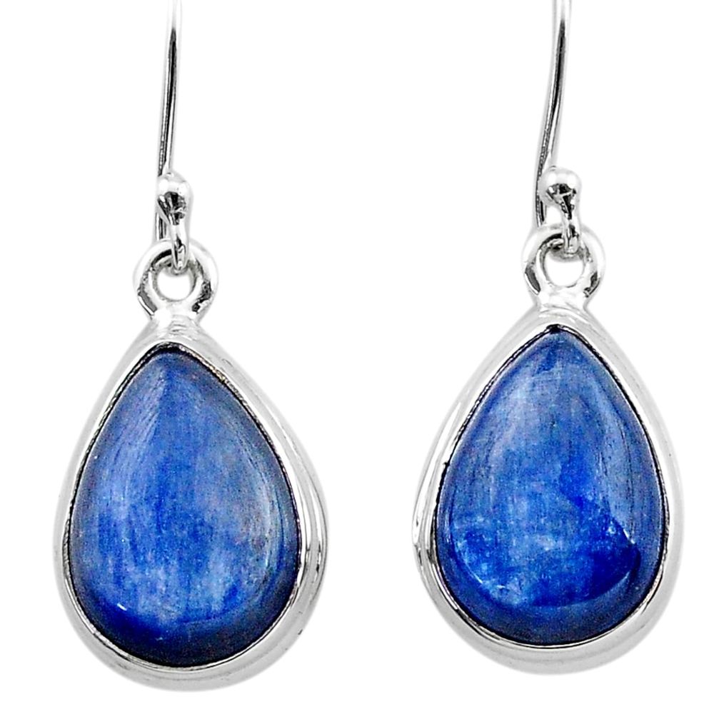 11.59cts natural blue kyanite 925 sterling silver dangle earrings jewelry t13927