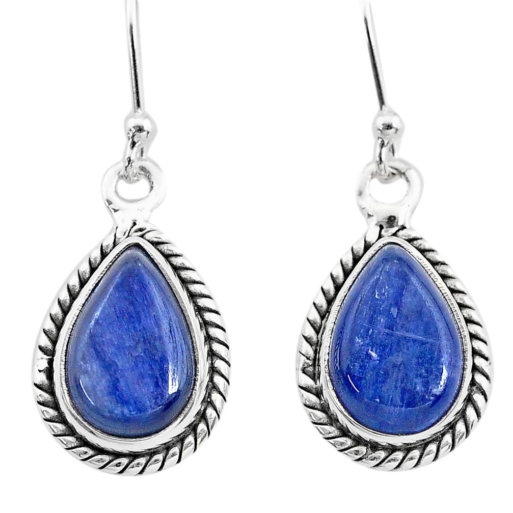 8.53cts natural blue kyanite 925 sterling silver dangle earrings jewelry t21382