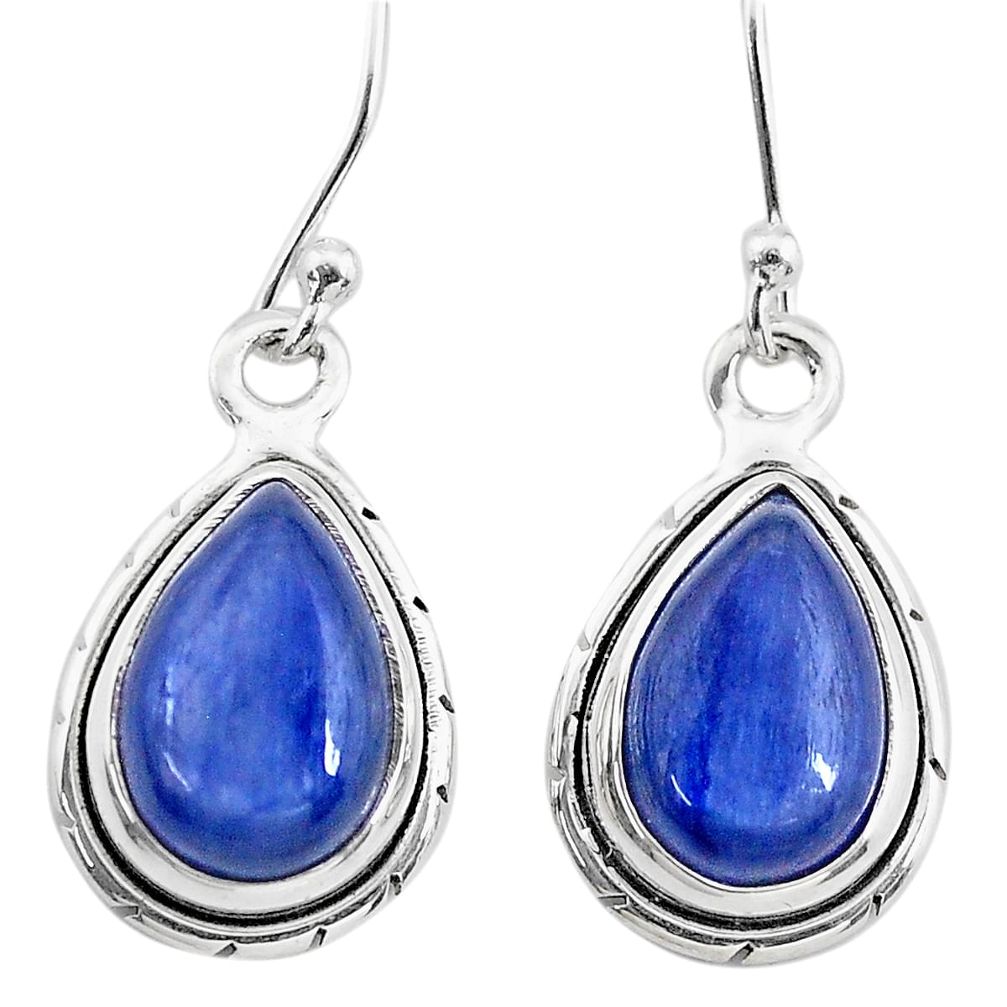 8.49cts natural blue kyanite 925 sterling silver dangle earrings jewelry t21383