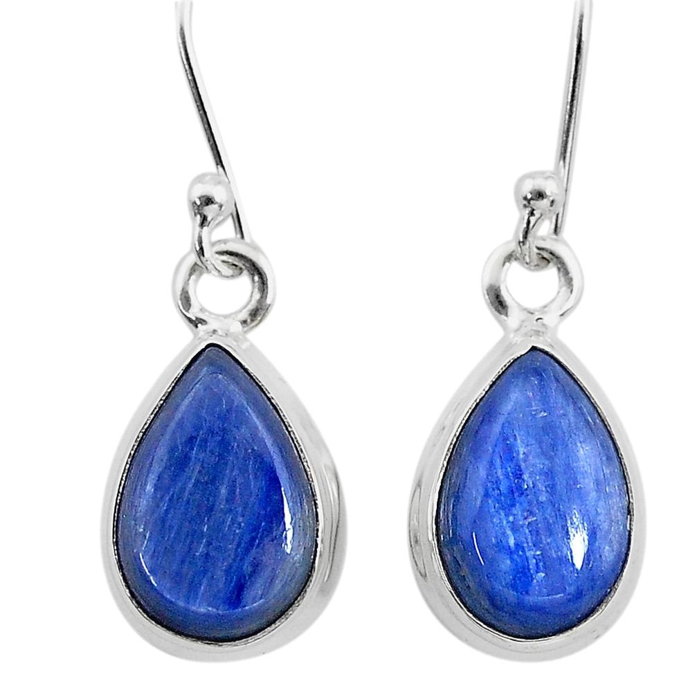 7.93cts natural blue kyanite 925 sterling silver dangle earrings jewelry t21385
