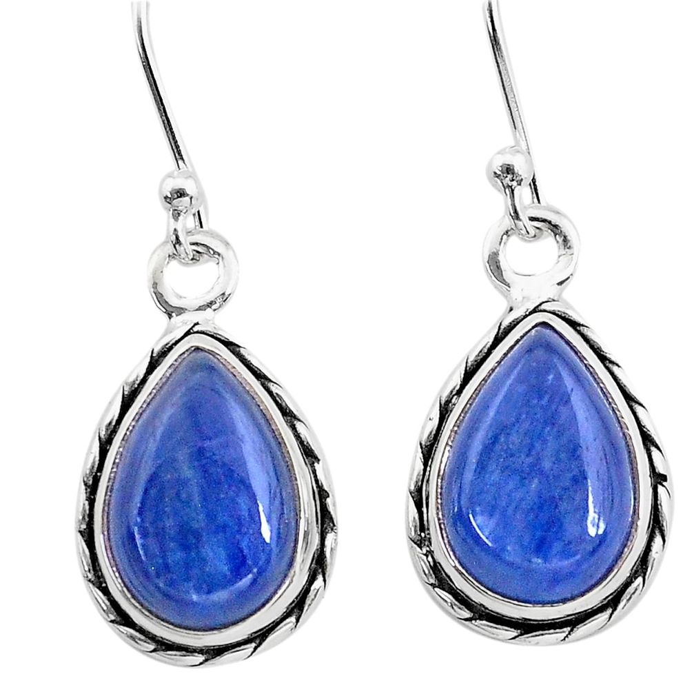 8.51cts natural blue kyanite 925 sterling silver dangle earrings jewelry t21386