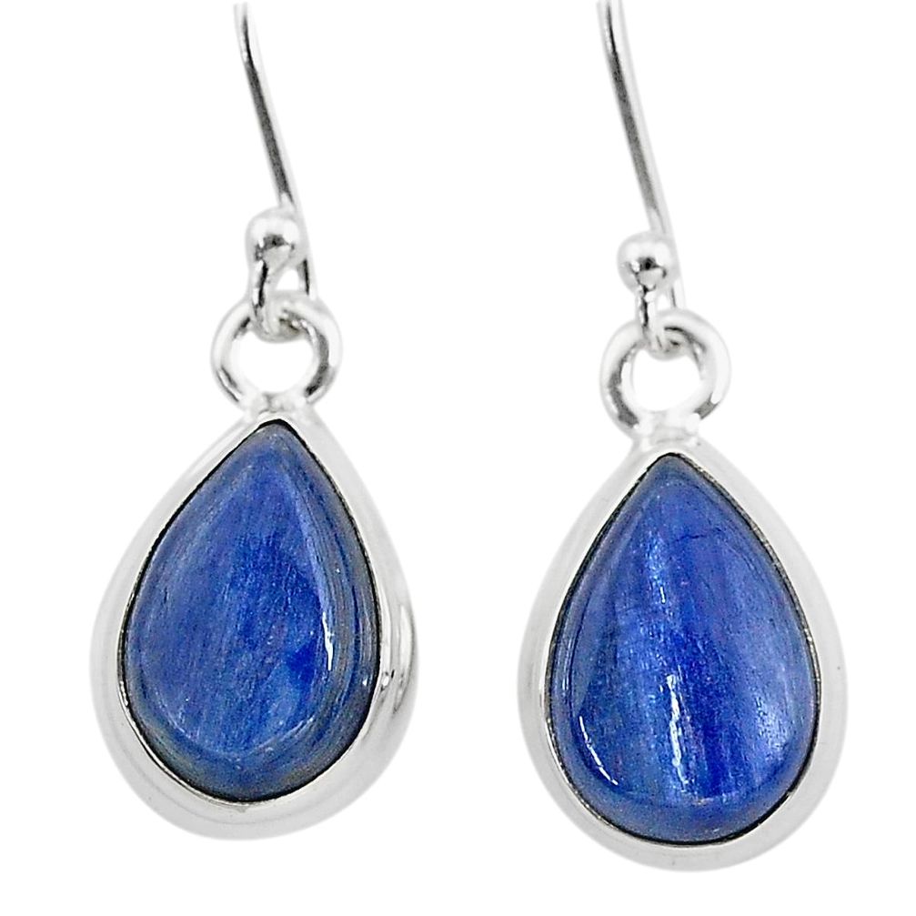 7.56cts natural blue kyanite 925 sterling silver dangle earrings jewelry t21388