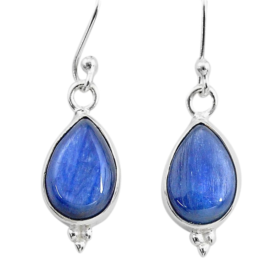 7.56cts natural blue kyanite 925 sterling silver dangle earrings jewelry t21389