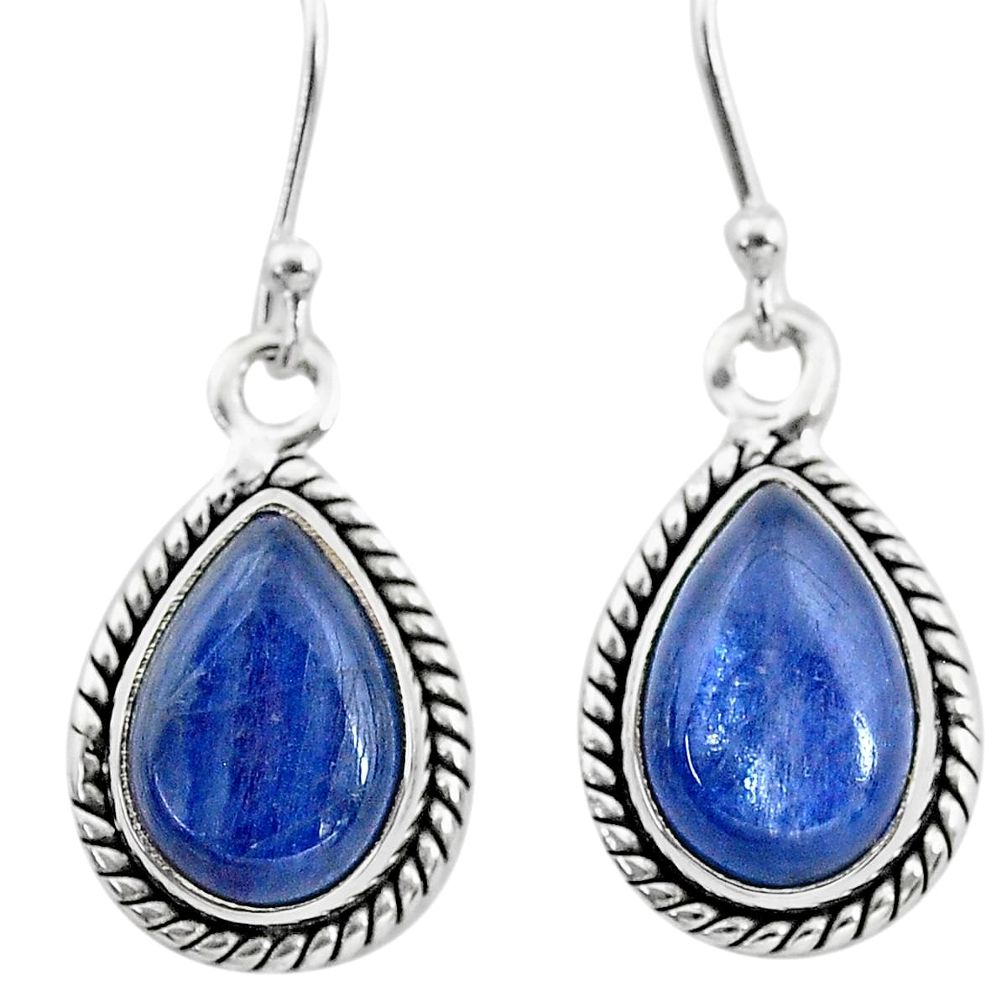 8.91cts natural blue kyanite 925 sterling silver dangle earrings jewelry t21391